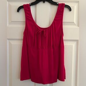 Pink Sleeveless A-line Top with Rouched Detail